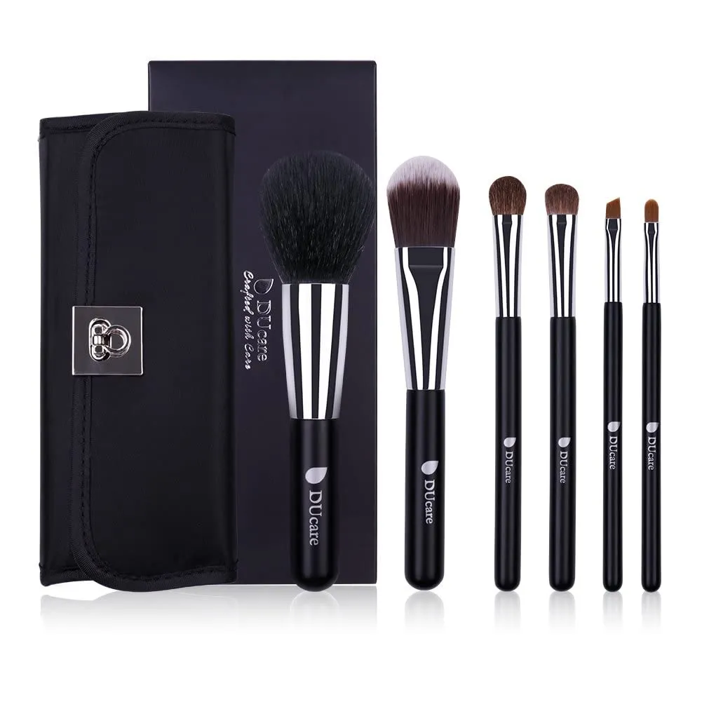 DUcare Makeup Brush Set 6Pcs Makeup Brushes Women Gift Professional Synthetic Essential Face Eye Shadow Eyeliner Foundation Blush Lip Powder Liquid Cream Blending Brow Brushes