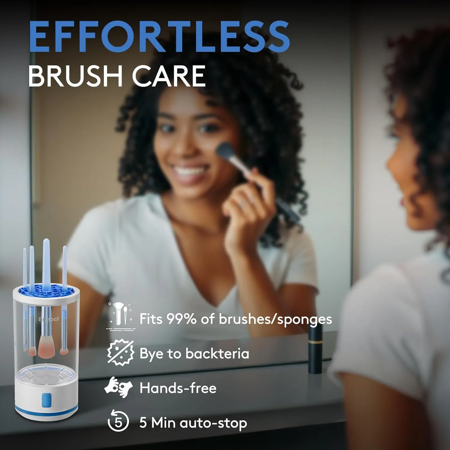 Electric Makeup Brush Cleaner machine, 2 in 1 Makeup Brush Washer Combined, Automatic Spinning Cosmetic Brush Cleaner Ceanser For Beauty Women, Girls