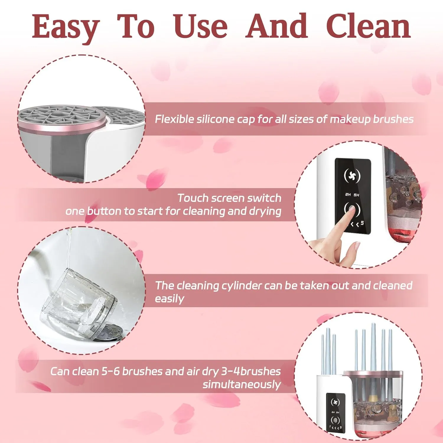 Electric Makeup Brush Cleaner, Makeup Brush Cleaner and Dryer, Makeup Brush Cleaner Machine, Makeup Brush Washer, Beauty Blender Cleaner Machine, Cleaner Tool for Makeup Brush and Sponges