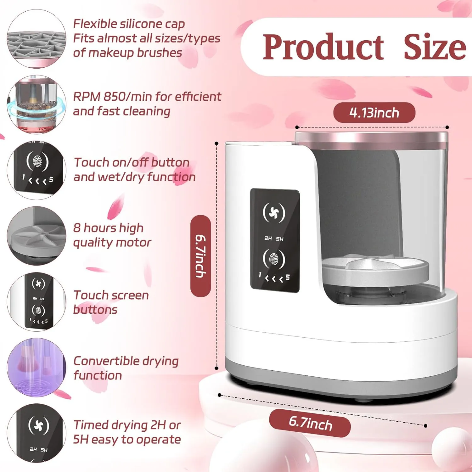 Electric Makeup Brush Cleaner, Makeup Brush Cleaner and Dryer, Makeup Brush Cleaner Machine, Makeup Brush Washer, Beauty Blender Cleaner Machine, Cleaner Tool for Makeup Brush and Sponges