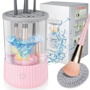 Electric Makeup Brush Cleaner, USB Make Up Brush Washer, Cosmetic Brush Swirl Cleanser Tool, Quick Efficient Machine, Clean for Beauty Women Makeup Brushes, Pink