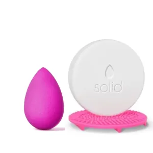 Electric Violet Beauty Blender Makeup Sponge & Blendercleanser Solid Sponge & Brush Cleanser   Silicone Scrub Mat
