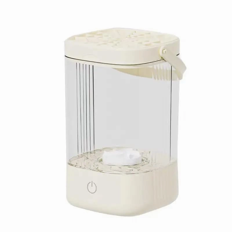Electric Makeup Brush Cleaner, Deep Clean Brushes Blender Clearer Machine Eyeshadow Brush Cleaner Automatic Electric USB Power-Beige