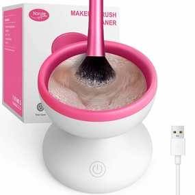 Electric Makeup Brush Cleaner Machine - USB Powered, Automatic Makeup Brush Cleaner for Fast and Deep Cleaning - Portable Brush Cleaning Device with Rotating Silicone Fit for All Size Makeup Brushes