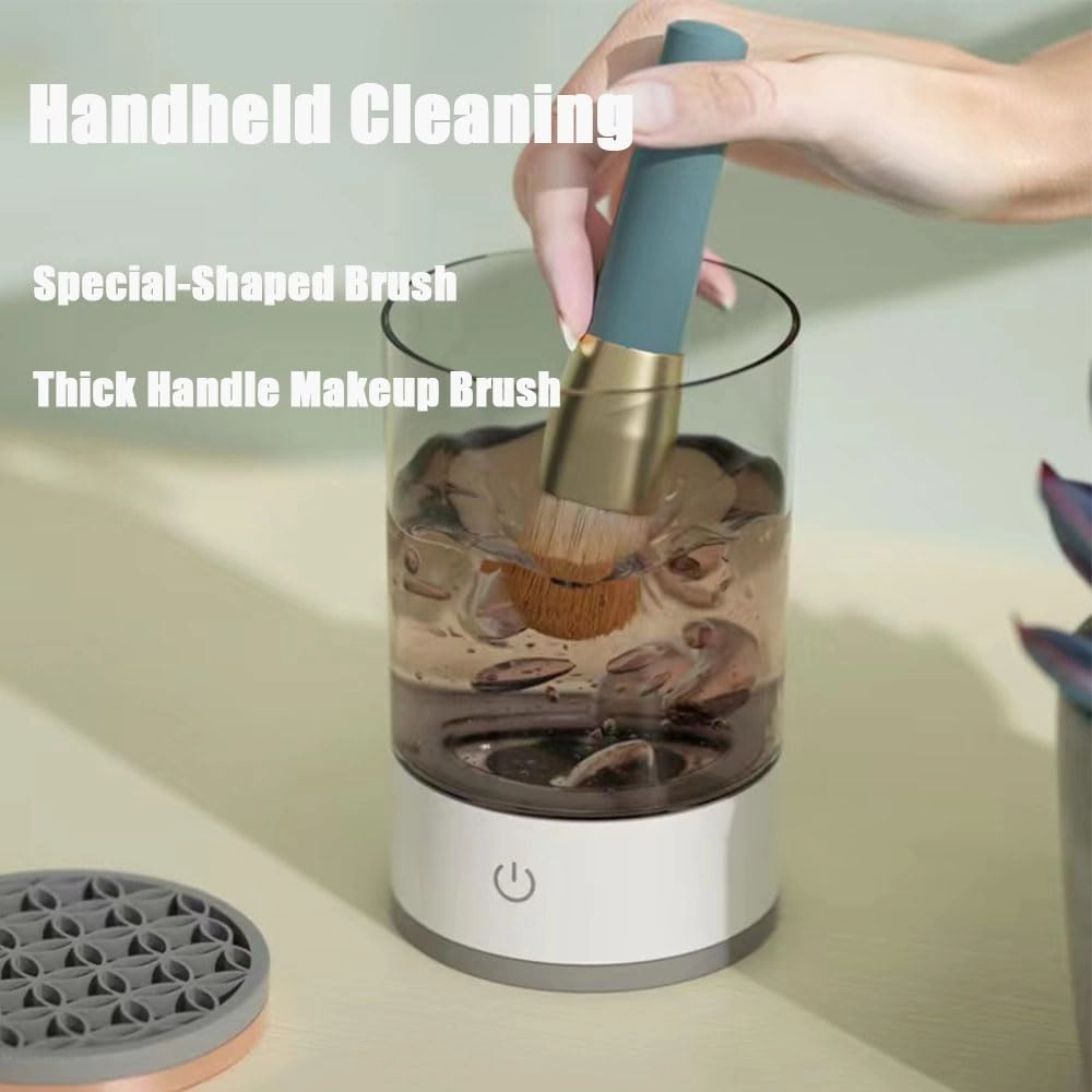 Electric Makeup Brush Cleaner Machine, Beauty Swirl Cosmetic Brush Cleaner, The Cozy Luna Brush Cleaner, Cozy Luna Makeup Brush Cleaner, Automatic Makeup Brush Cleaner (Plug-in,White)