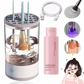 Electric Makeup Brush Cleaner Machine, Beauty Swirl Cosmetic Brush Cleaner, The Cozy Luna Brush Cleaner, Cozy Luna Makeup Brush Cleaner, Automatic Makeup Brush Cleaner (Plug-in,White)
