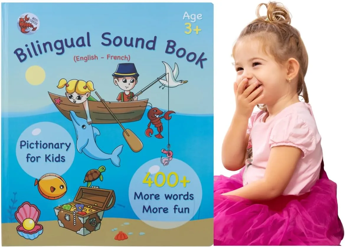 English and French ABC Learning for Children, Interactive Kids Book, Fun Educational Toy to Learn Letters and Words, Bilingual AudioBook for Toddlers (Ages 3 ) Boys / Girls