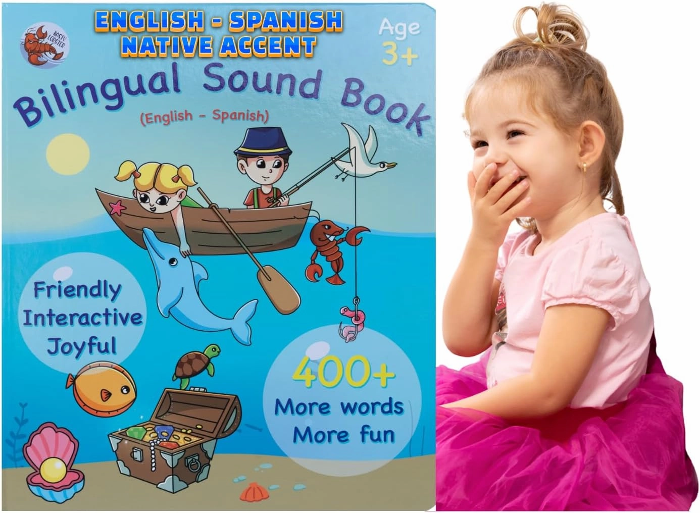 English and Spanish ABC Learning for Children, Interactive Kids Book, Fun Educational Toy to Learn Letters and Words, Bilingual AudioBook for Toddlers (Ages 3 ) Boys / Girls