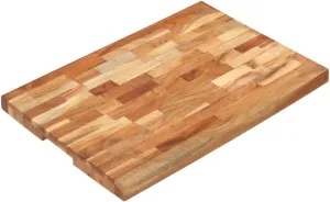 Enhance Your Cooking Experience with Solid Acacia Wood Chopping Board, 23.6" x 15.7" x 1.6", Natural Finish