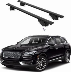 ERKUL Roof Rack Cross Bars for Lincoln Nautilus 2019-2023 | Aluminum Crossbars with Anti Theft Lock for Rooftop | Compatible with Flush Rails - Black