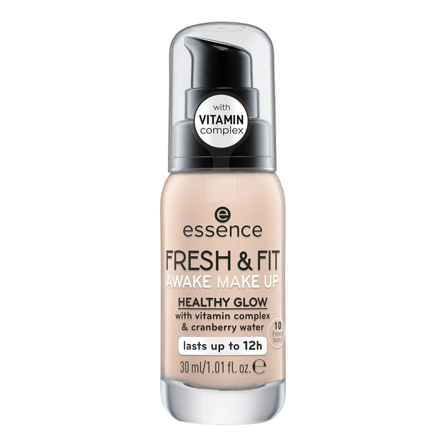 essence | Fresh & Fit Awake Make Up Foundation with Vitamin Complex & Cranberry Water | Fresh Ivory & Cruelty Free