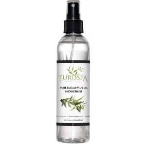 EuroSpa Aromatics Pure Eucalyptus Oil ShowerMist and Steam Room Spray, All-Natural Premium Aromatherapy Essential Oils - Pure Eucalyptus, 8oz