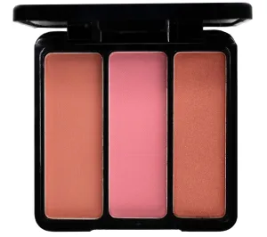 EVE PEARL Blush Trio Blush Palette Everyday Natural Looking Long Lasting Makeup Vitamin E Skincare- Sultry Cheeks