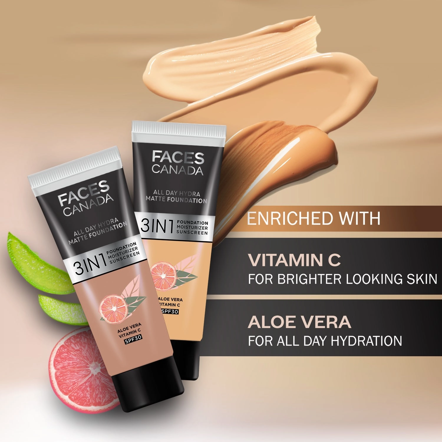 FACES CANADA All Day Hydra Matte Foundation Absolute Ivory 012 15ml