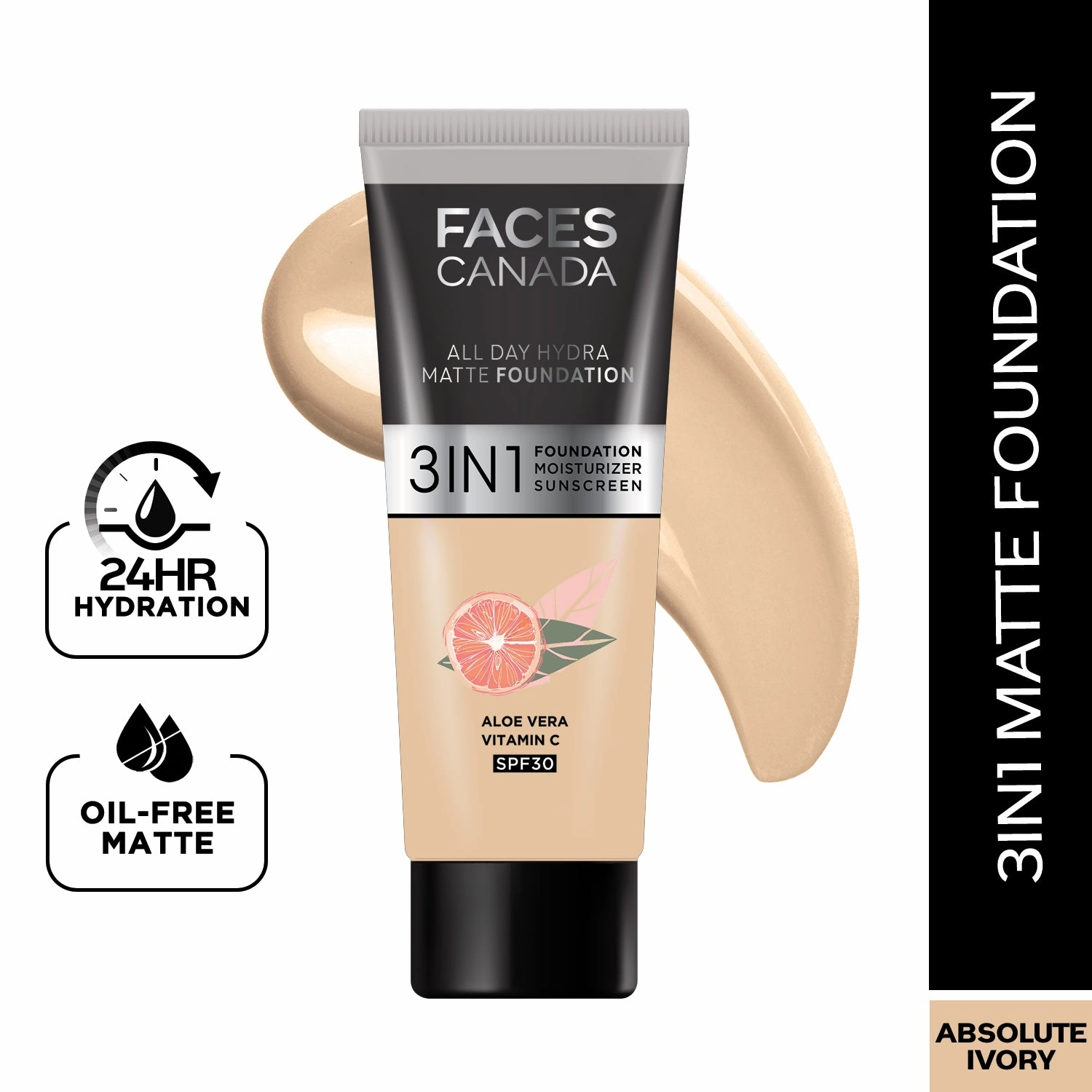 FACES CANADA All Day Hydra Matte Foundation Absolute Ivory 012 15ml