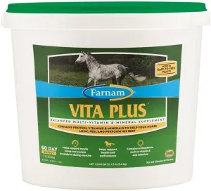 Farnam Vita Plus Balanced Multi-Vitamin & Mineral horse Supplement, Provides balanced nutrition to support overall health and performance, 7.5 pounds, 60 day supply