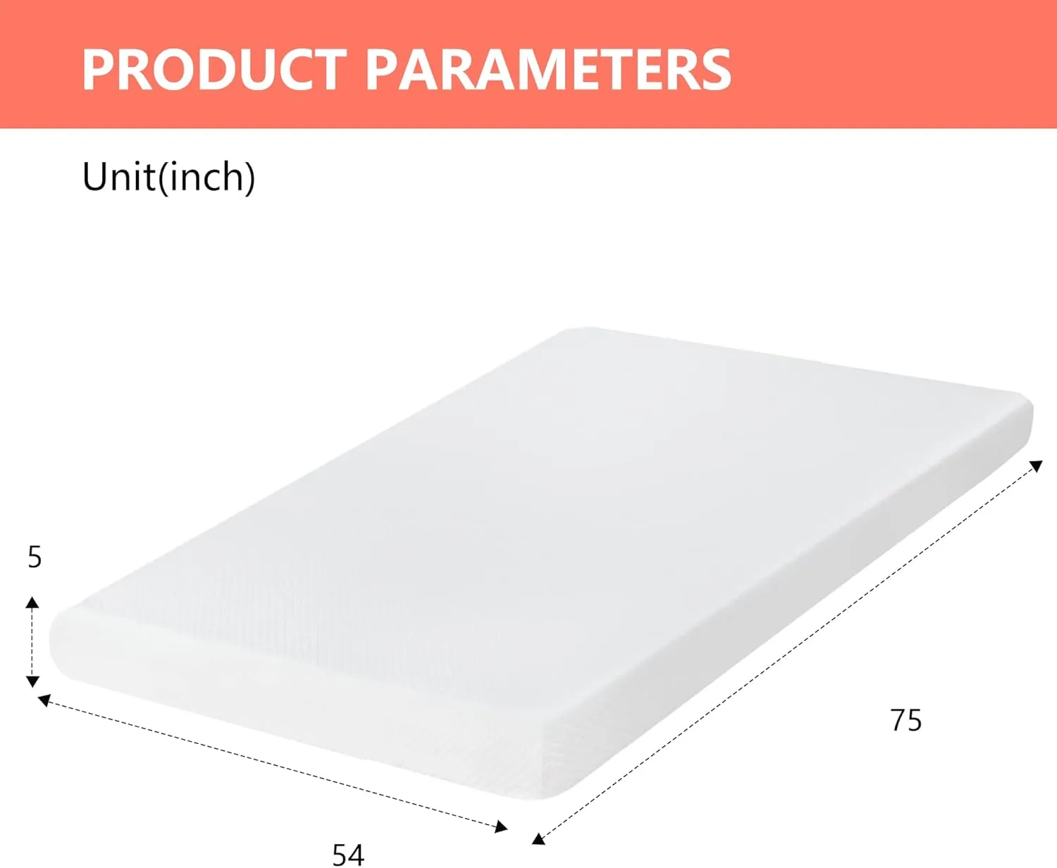 FDW 5 Inch Gel Memory Foam Mattress Medium-Firm Mattress for Pressure Relief & Cooler Sleep Mattress for Kid Adults CertiPUR-US Certified Mattress in a Box, Full