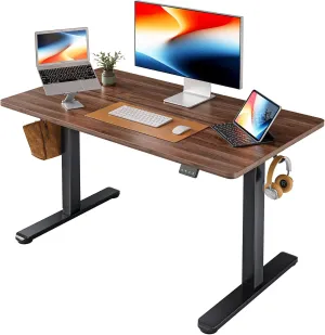 FEZIBO Electric Standing Desk, Height Adjustable Stand up, 48 x 24 Inches Sit Stand Home Office, Computer Desk, Black Walnut