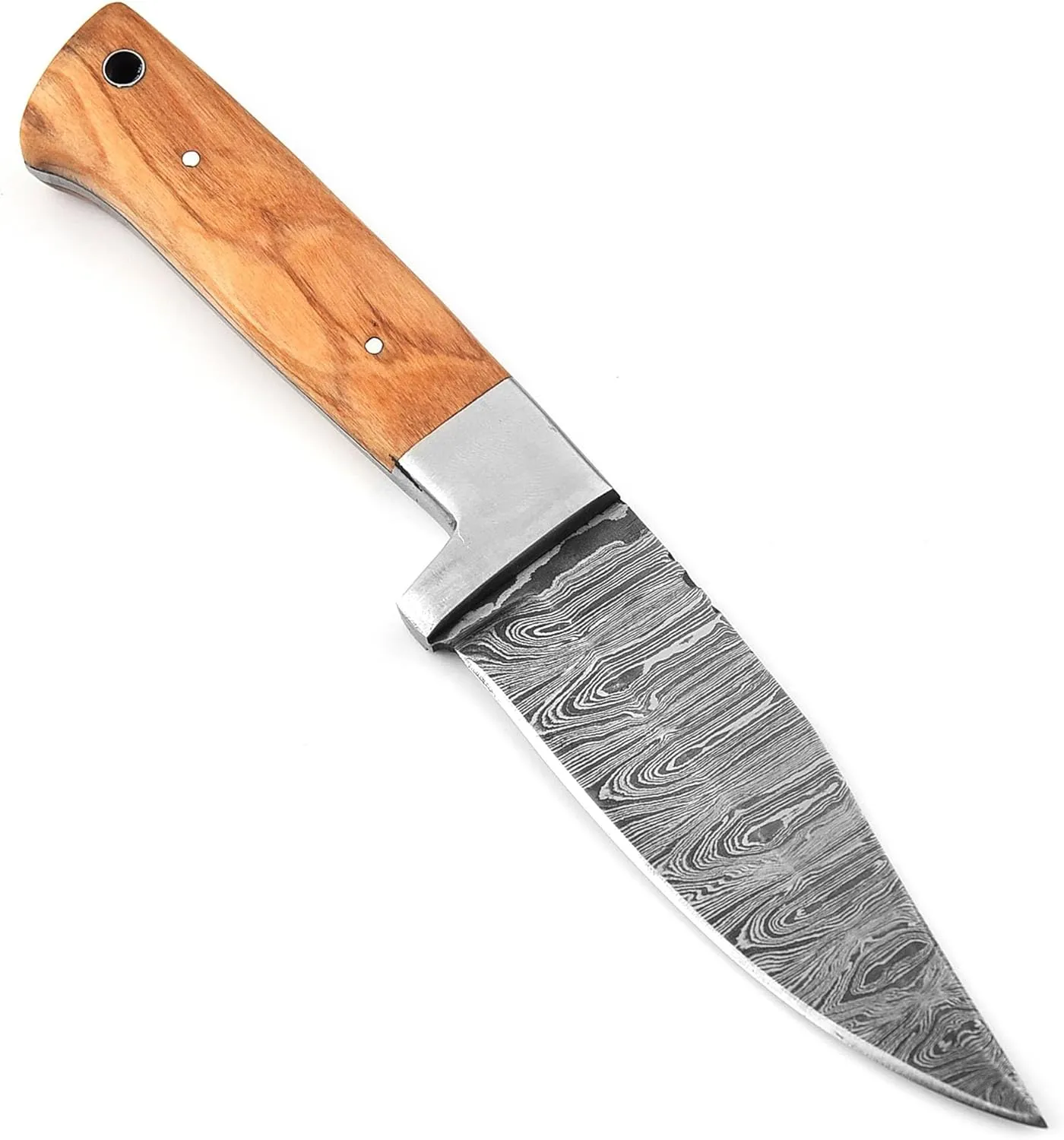 Fixed Blade Hunting Knife Damascus Steel EDC Bushcraft Knives, Full Tang Scout Carry Knife with Leather Sheath, Ideal for Skinning Outdoor Camping, Hunting, Hiking, Survival Knives