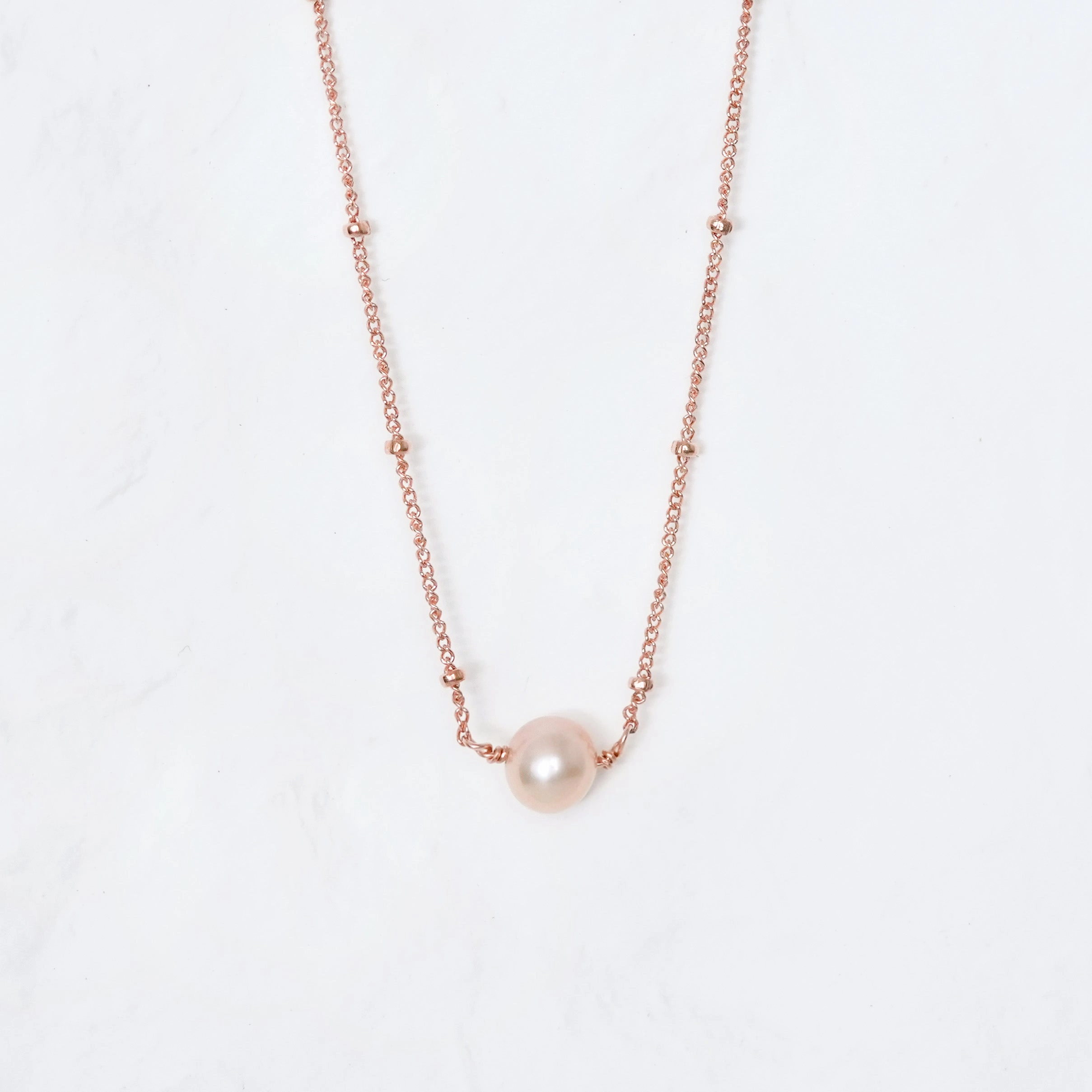 Floating Blush Pearl Necklace