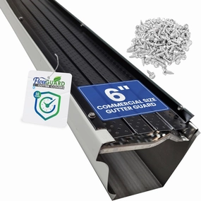 FlowGuard USA Made Professional DIY 6 Inch 50-Year Gutter Cover System - Thermal Thaw Black - Aluminum Gutter Guards - 102 Feet - by FlexxPoint