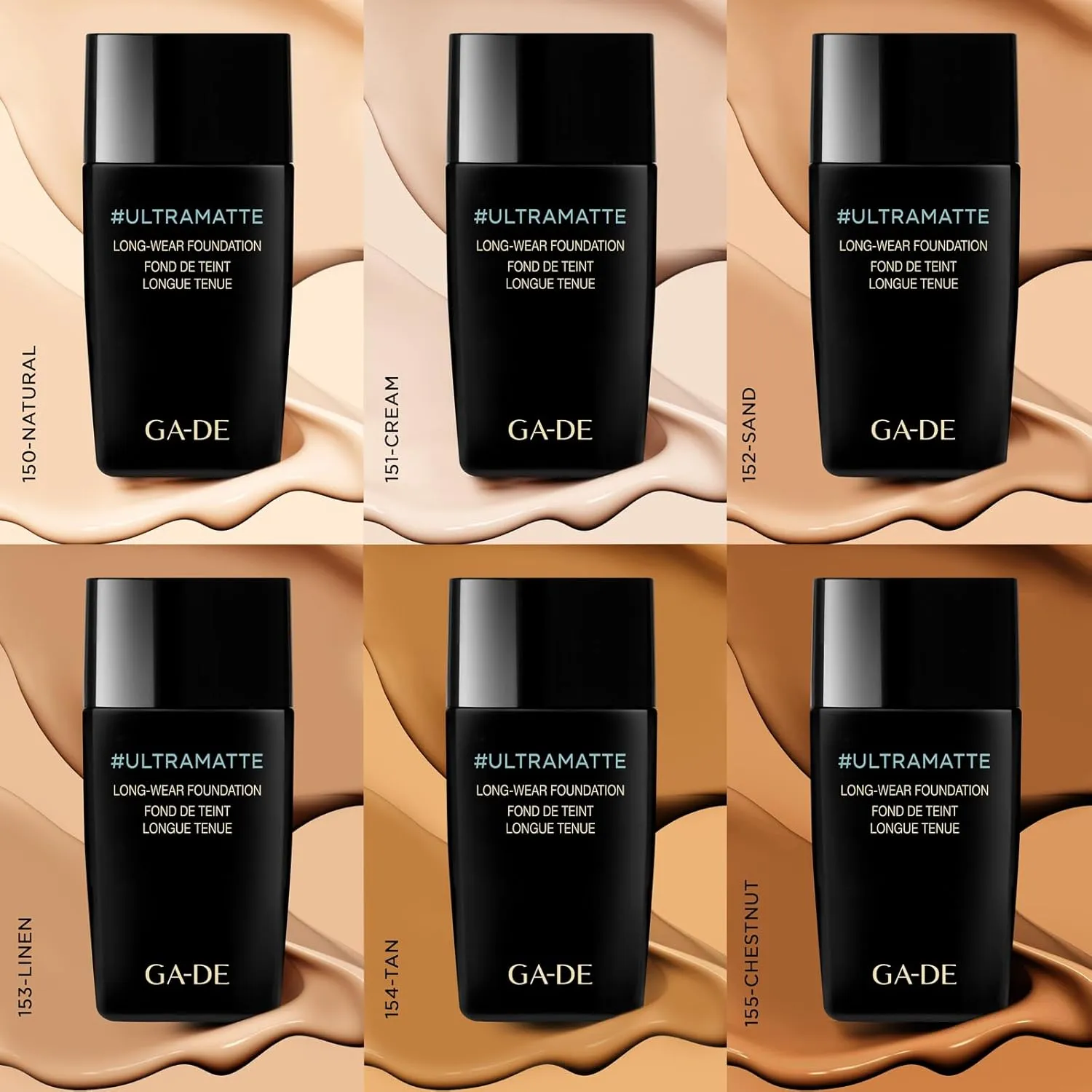 GA-DE Ultramate Long-Wear Foundation, 154 - Sweat-Resistant and No-Transfer Cream Foundation - Face Makeup for Flawless Ultra-Matte Finish - 1 oz