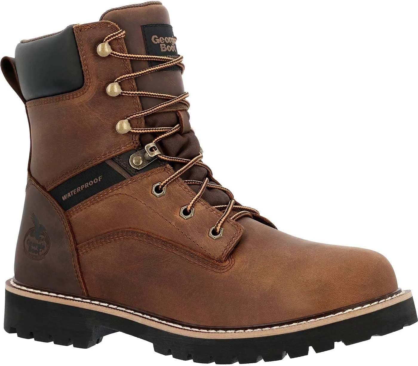 Georgia Boot Core 37 Steel Toe Waterproof Work Boot, Brown, Size 7(M)