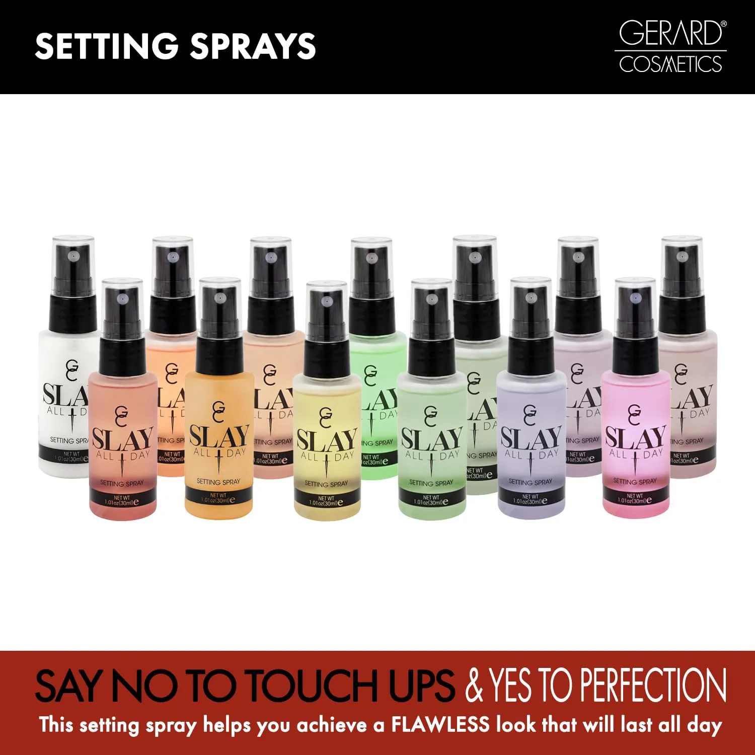 Gerard Cosmetics Makeup Setting Spray Mini (Lavender), Slay All Day Scented Makeup Finishing Spray, Oil Control, Matte Finish, Cruelty Free, Made USA 30 mL (1.01 oz)