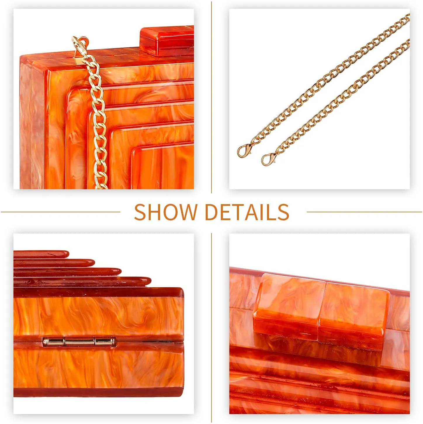 Gets Acrylic Clutch Purses for Women Evening Bag Eyes Multicolor Perspex Box Clutch Glitter Purse Handbags Crossbody Bag