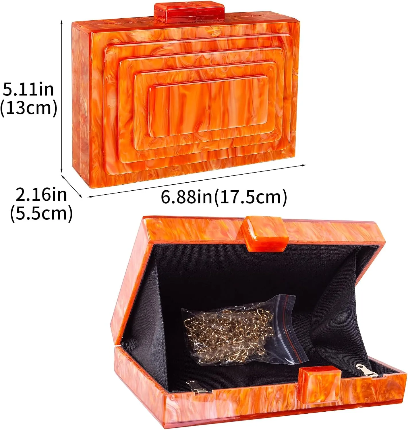 Gets Acrylic Clutch Purses for Women Evening Bag Eyes Multicolor Perspex Box Clutch Glitter Purse Handbags Crossbody Bag