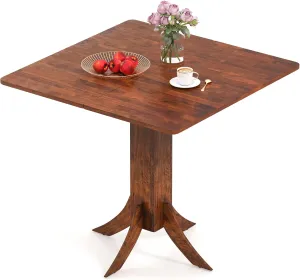 Giantex Square Dining Table for 2-4 People, 33-Inch Kitchen Table with Rubber Wooden Legs & Frame, Farmhouse Dinner Table for Dinette, Dining Room, Restaurant, Small Spaces, Walnut