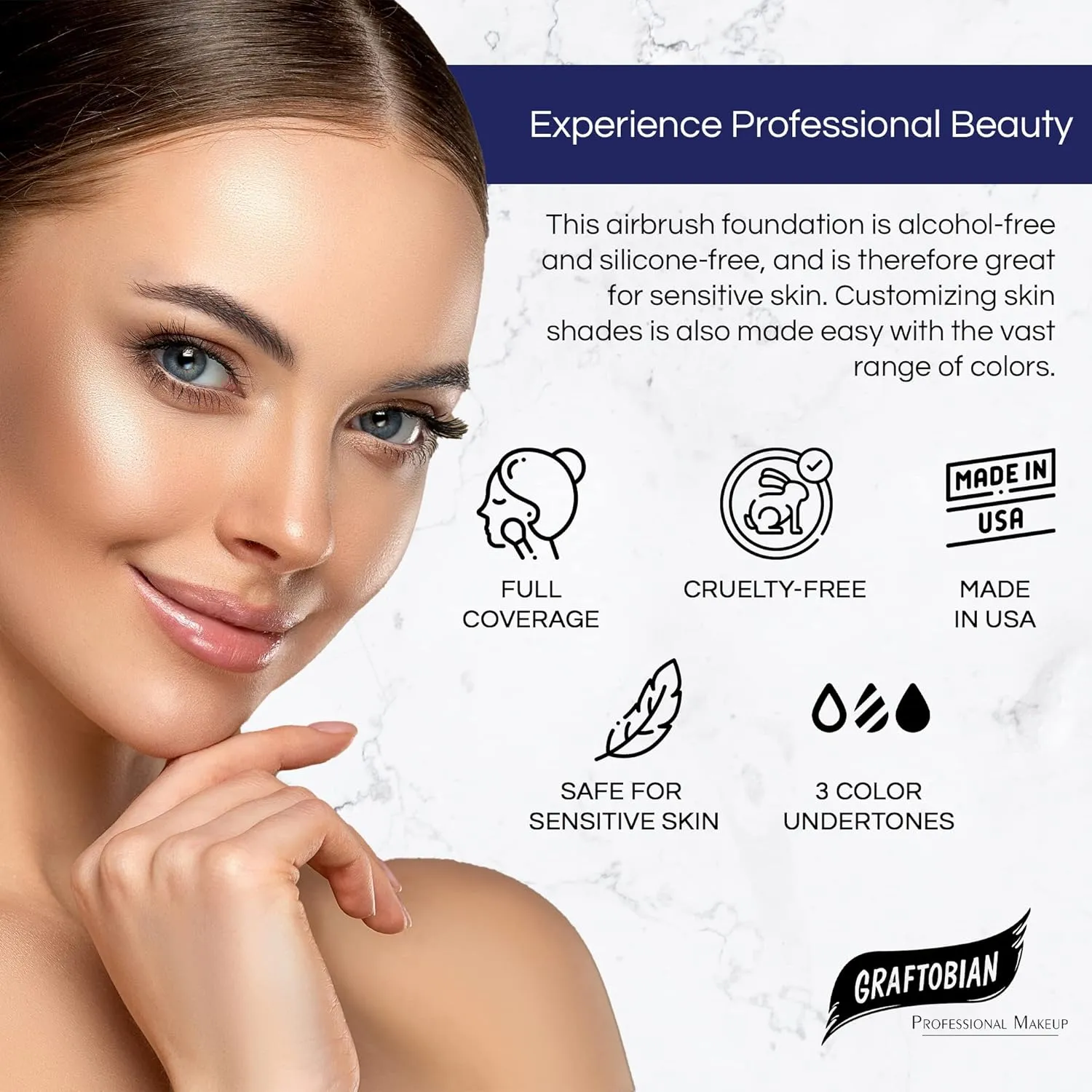 GlamAire Airbrush Makeup by Graftobian - High Definition Airbrush Foundation, Professional Formula for Long-Lasting Wear, For Makeup Artists and Beauty Aficionados, Made in USA, Temptress