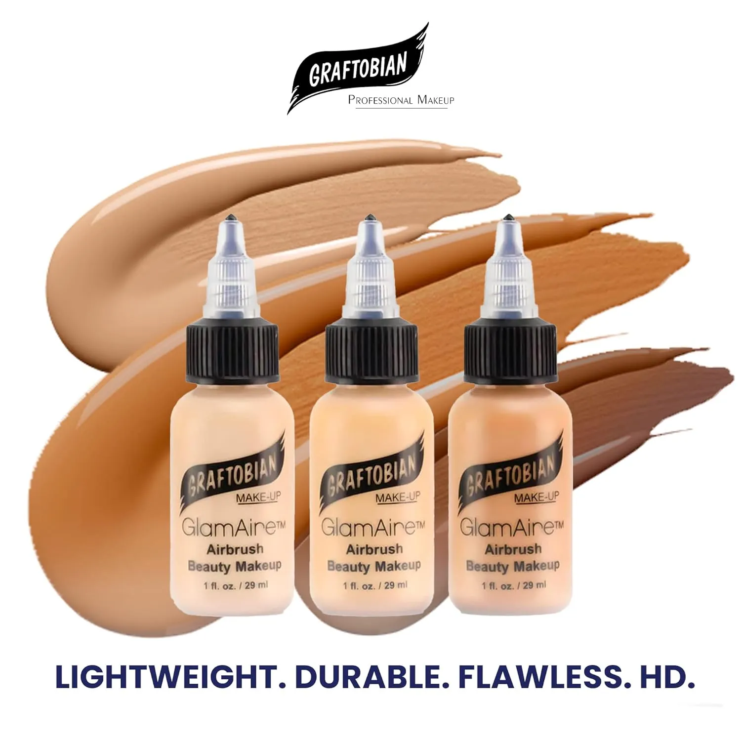 GlamAire Airbrush Makeup by Graftobian - High Definition Airbrush Foundation, Professional Formula for Long-Lasting Wear, For Makeup Artists and Beauty Aficionados, Made in USA, Temptress