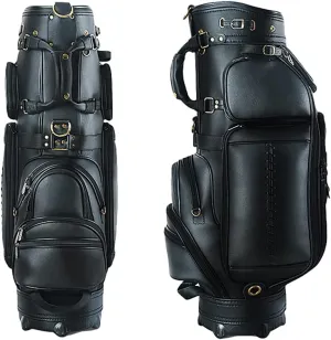 Golf Cart Bag for Men Multifunction Cowhide Golf Club Organizer Waterproof & Wear-Resistant Golf Bag Everyday Carry Golf Stand Bag Vision