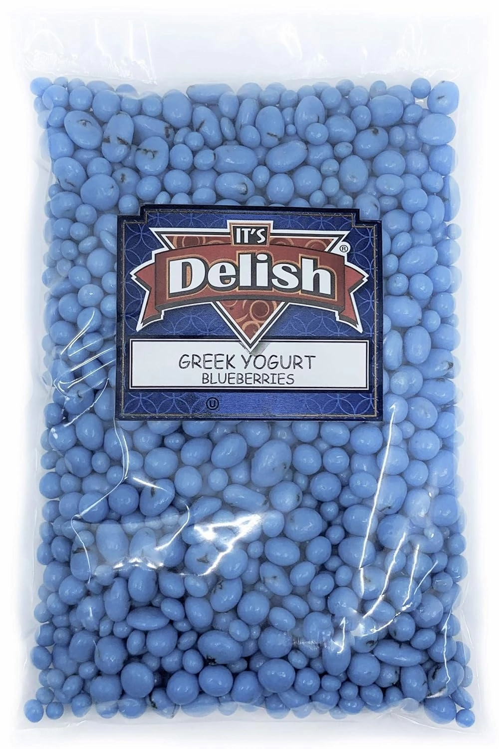 Greek Yogurt Covered Blueberries by It's Delish, 2 lbs Bulk Bag – Scrumptious & Nutritious Yogurt Coated Dried Blueberries – Sweet Snacking and Bulk Party Treats – USA Made, Kosher OU Dairy