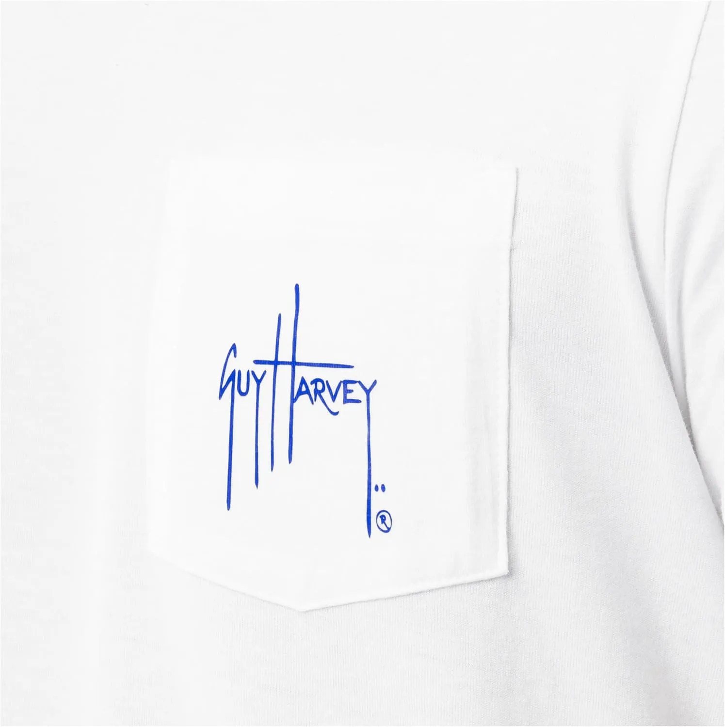 Guy Harvey Men’s Billfish Collection Short Sleeve Pocket T-Shirt, Bright White/Palm, 3X-Large