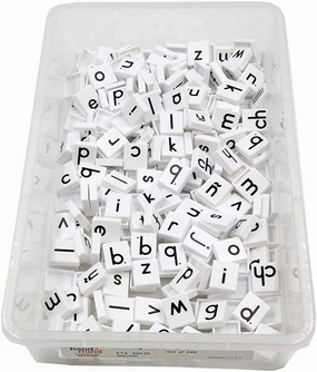 hand2mind Plastic Lowercase Alphabet Letter Tiles, Plastic Letters for Kids, Phonics Manipulatives, Science of Reading Alphabet Letters, Letter Tiles for Phonics and Spelling, Letters for Classroom
