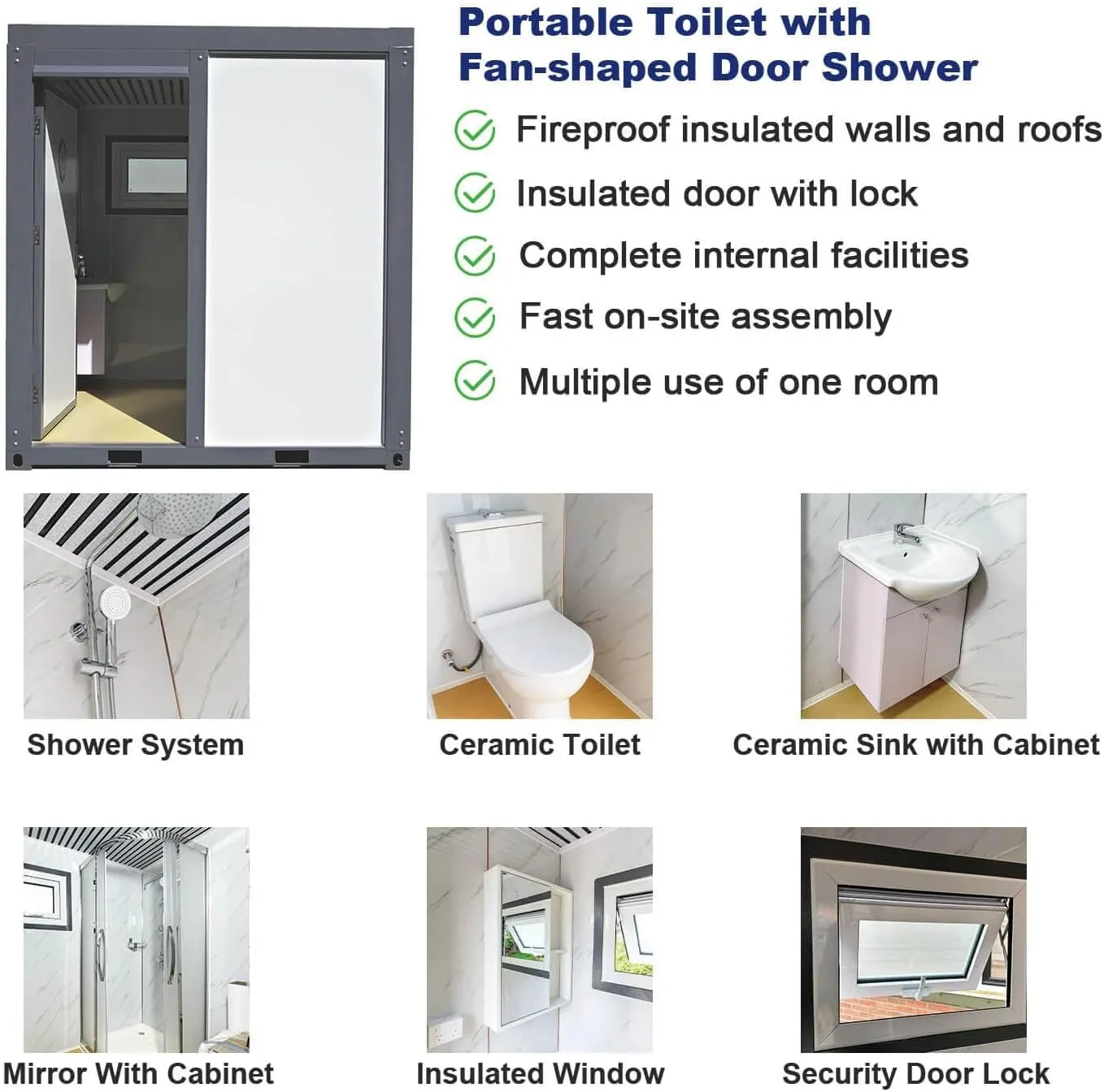 Handicap-Accessible Portable Restroom for Disabled, Outdoor Mobile Toilet for Concerts, Conventions, Construction, Sporting Events