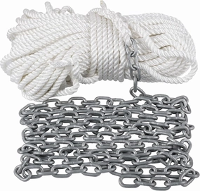 Happybuy Boat Anchor Chain 5/16" x 15' Galvanized Chain with 1/2" x 200' Nylon Rope