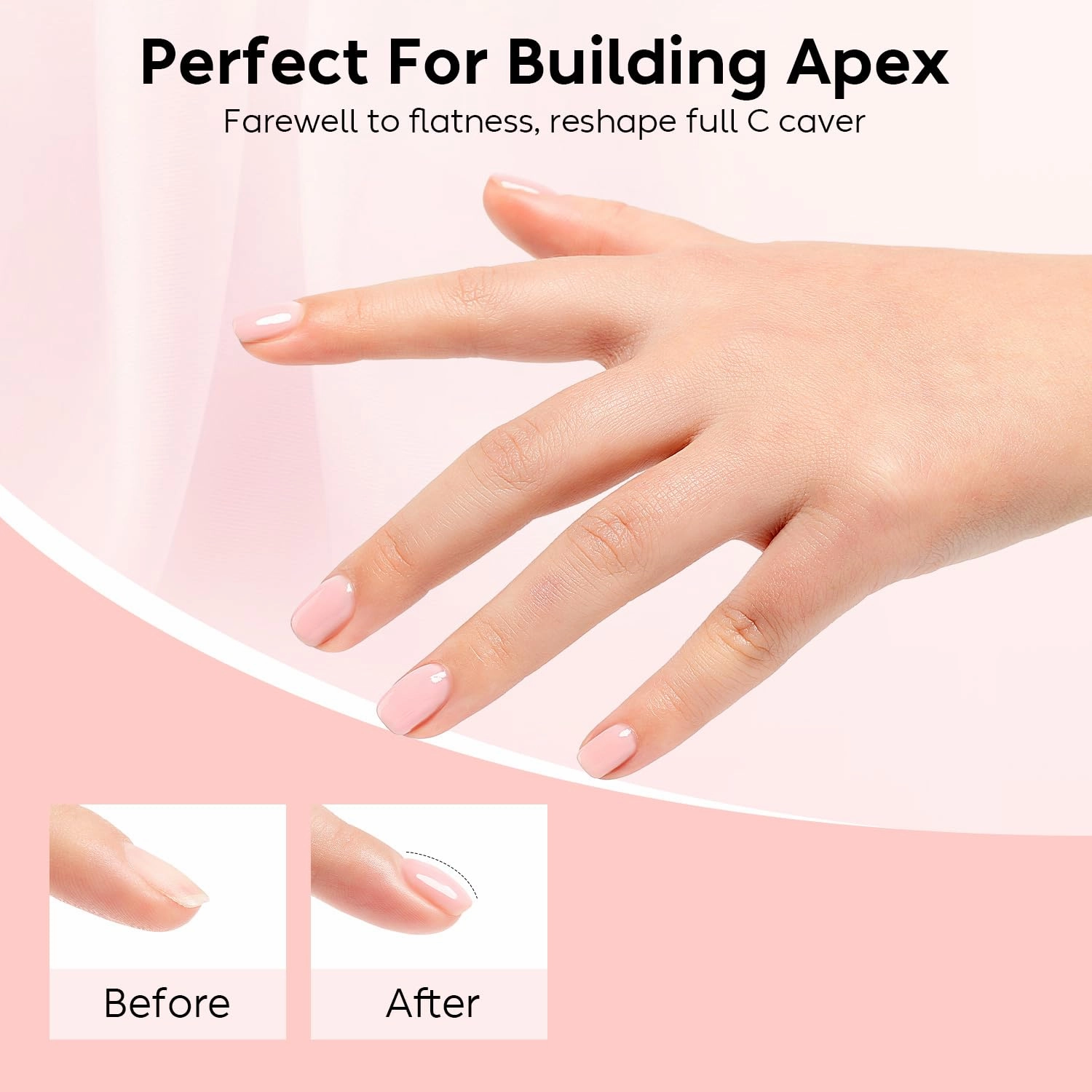Hema Free Rubber Base Gel Polish for Nails Cruelty Free Vegan 6 Pcs Rubber Gel Nail Strengthener Nude Pink Nail Gel Polish Set 34