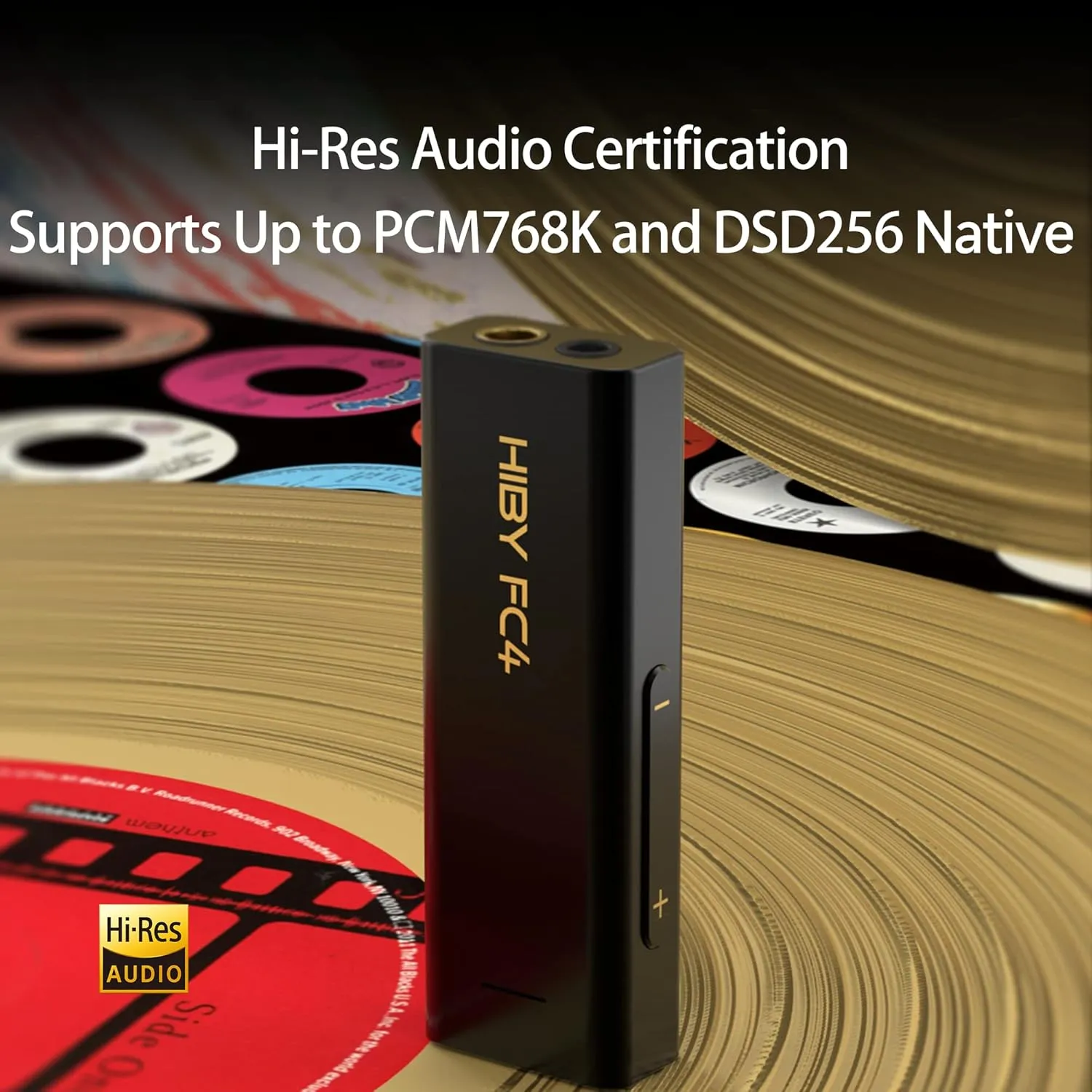 HiBy FC4 Headphone Amplifier Portable DAC with 4.4mm and 3.5mm Headphones Outputs Support MQA16X PCM768K DSD256 High Driving Power for Android/iOS/Mac/Windows