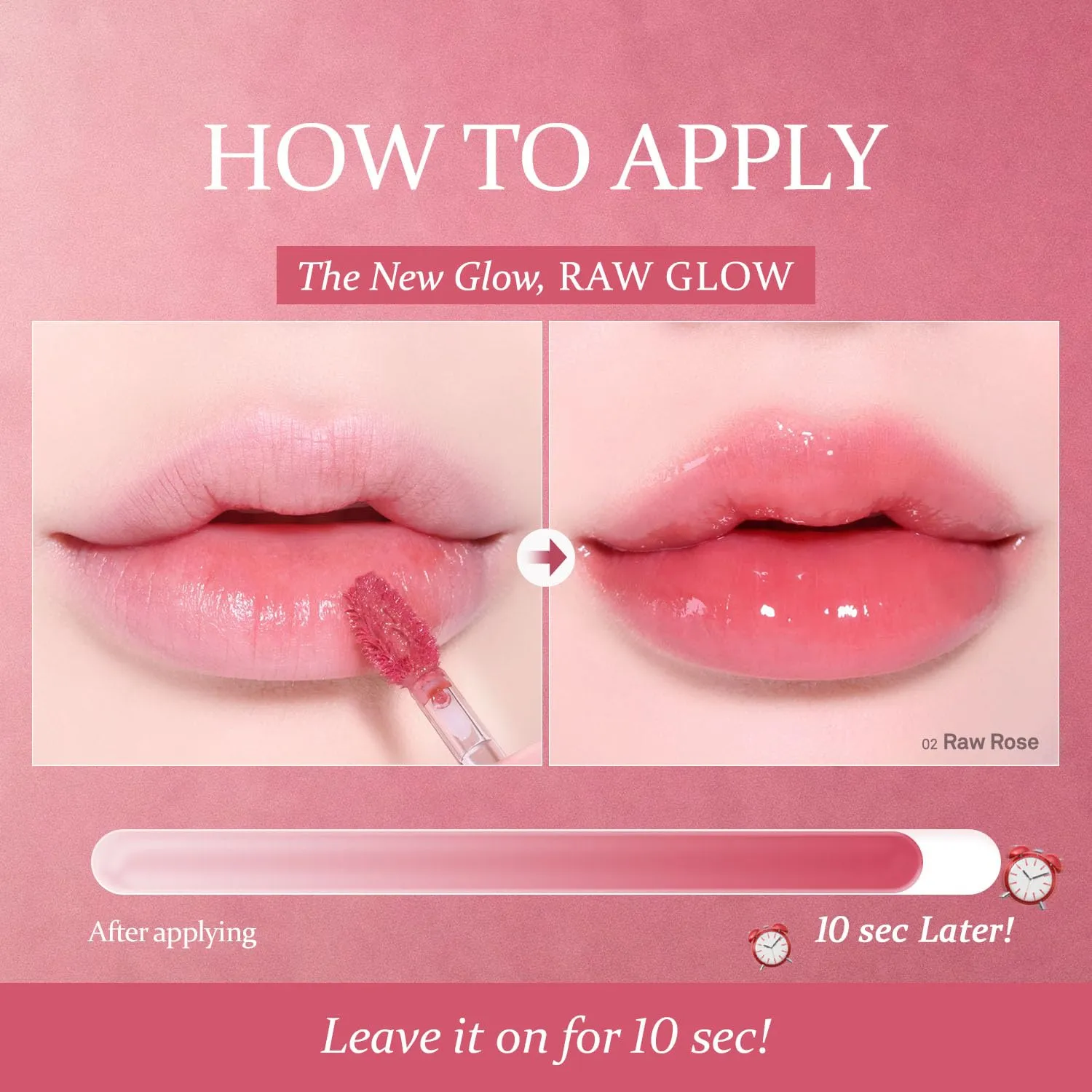 HINCE Raw Glow Gel Tint - Glossy Dewy Lip Tint, Non-Sticky & Long Wearing Lip Gloss for Natural Glass Glow, Moisturizing Liquid Lipstick, Vegan, 0.13 fl.oz. (CHAI, 11)