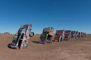 Historic Pictoric Photo- Robert Griffin is no Spray-Painting Vandal. Like Thousands of Other Visitors to The Cadillac Ranch Along Old U.S 2 Fine Art Photo Reproduction 24in x 16in