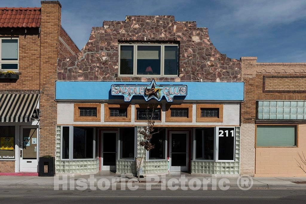 Historic Pictoric Photo - The Saddle Club Tapas bar and Restaurant in Alpine, Texas- Fine Art Photo Reporduction 12in x 08in