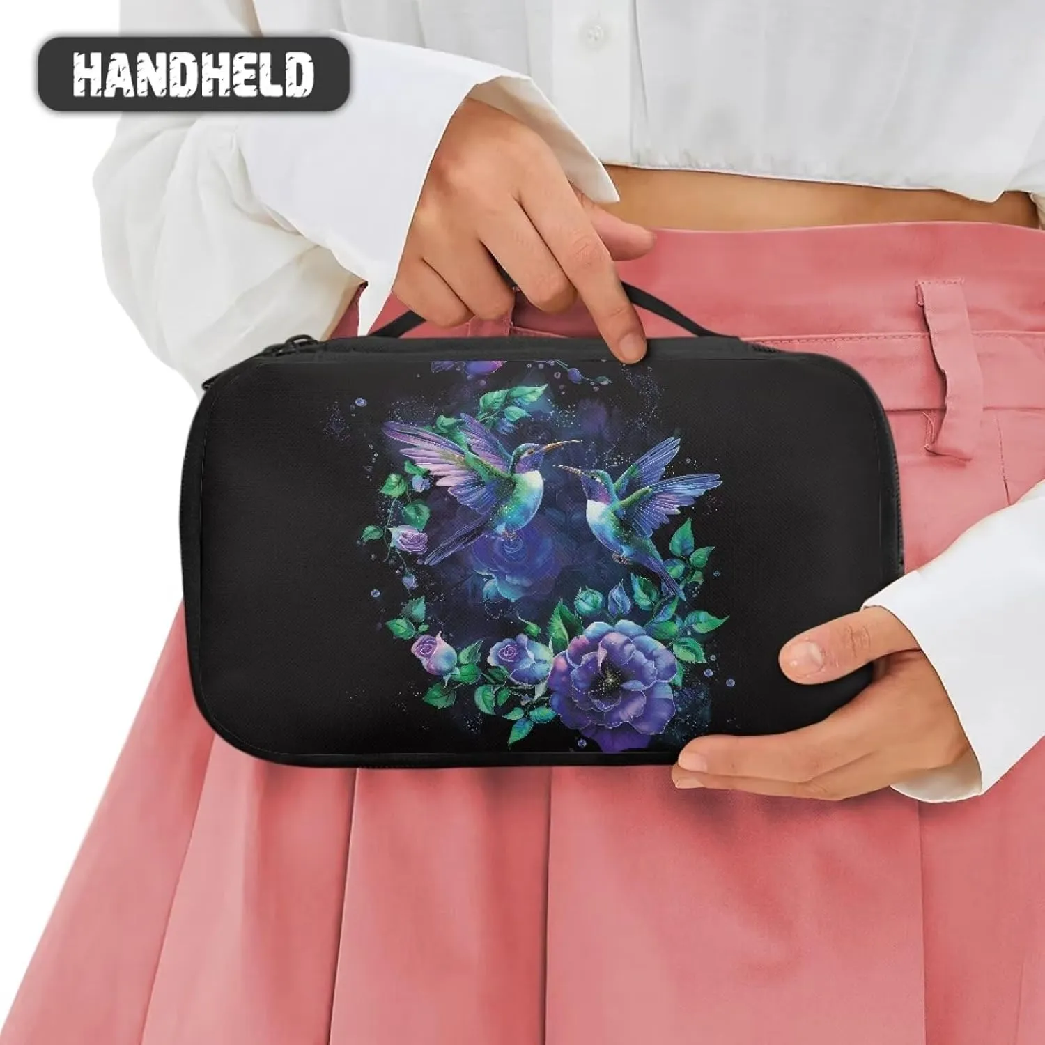 Hummingbird Make Up Bags for Women Makeup Travel Bag Travel Cosmetic Organizer Wear-resistant Makeup Pouch Suitable for Your Family Trip To Pack All Men,Women Toiletries