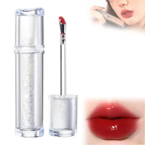 Ice Watery Lip Gloss - Iced Tea Mirror Jelly Light Glaze, Glasting Water Gloss, Tinted Hydrating Lip Gloss With Metal Applicator (#07)