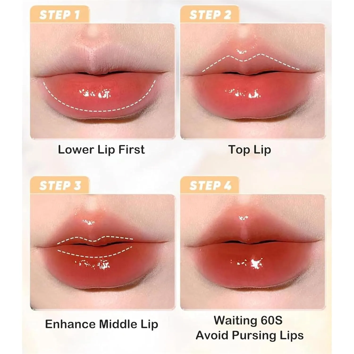 Ice Watery Lip Gloss - Iced Tea Mirror Jelly Light Glaze, Glasting Water Gloss, Tinted Hydrating Lip Gloss With Metal Applicator (#07)