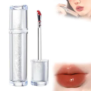Ice Watery Lip Gloss - Iced Tea Watery Lip Gloss,Mirror Tea Jelly Light Lip Glaze,Glasting Water Gloss,Jelly Tinted Lip Gloss,Jelly Hydrating Lip Gloss,Lip Gloss Metal Applicator (#05)