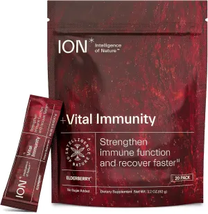 ION* Intelligence of Nature  Vital Immunity | Boost Immune System Function, Support Faster Recovery No Sugar Added | Vegan | Gluten Free | Glyphosate Residue Free | 20 Packets