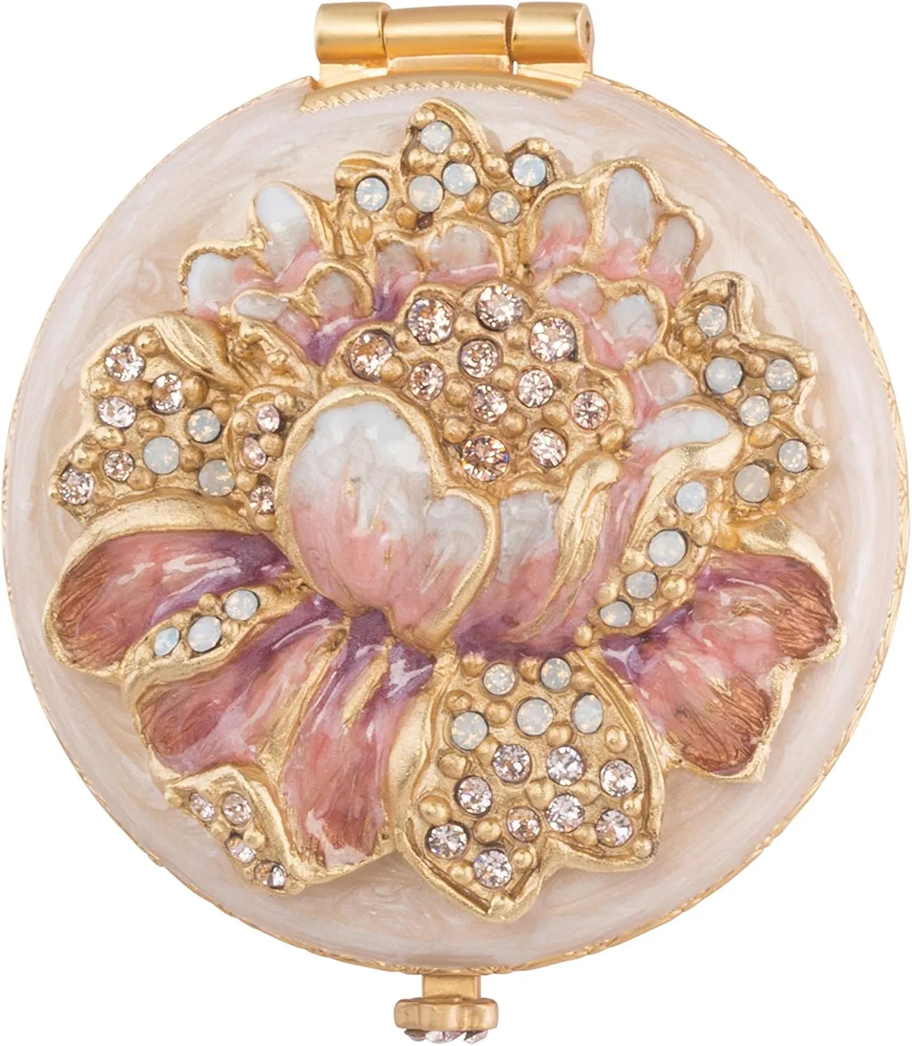 Jay Strongwater Angela Round Floral Compact - Boudoire
